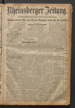 Rheinsberger Zeitung vom 02.07.1912
