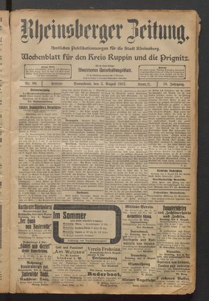 Rheinsberger Zeitung vom 03.08.1912