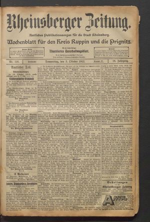 Rheinsberger Zeitung vom 03.10.1912
