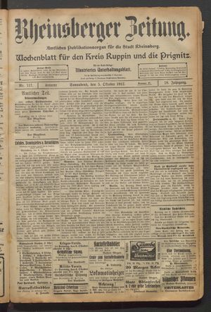Rheinsberger Zeitung vom 05.10.1912