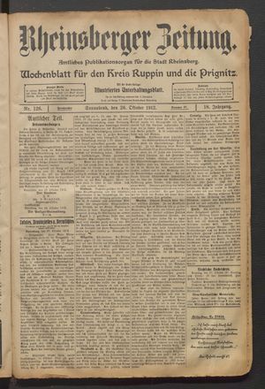 Rheinsberger Zeitung vom 26.10.1912