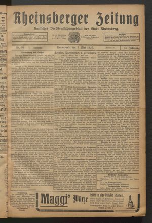 Rheinsberger Zeitung vom 02.05.1925