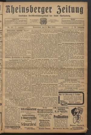 Rheinsberger Zeitung vom 09.05.1925