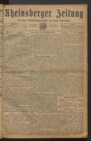Rheinsberger Zeitung on Jun 13, 1925
