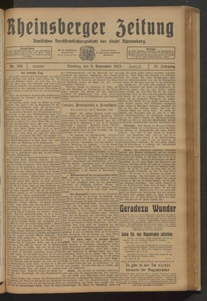 Rheinsberger Zeitung on Sep 8, 1925