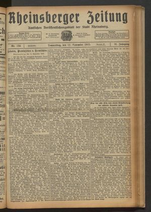 Rheinsberger Zeitung vom 12.11.1925