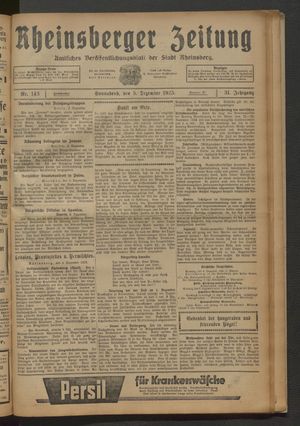 Rheinsberger Zeitung vom 05.12.1925