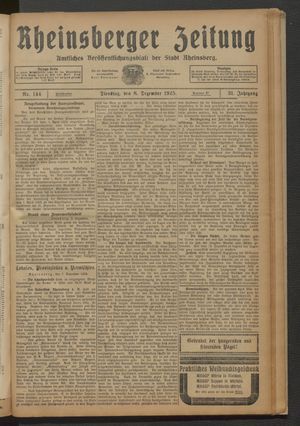 Rheinsberger Zeitung on Dec 8, 1925