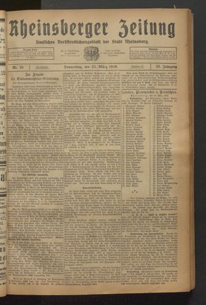 Rheinsberger Zeitung on Mar 25, 1926
