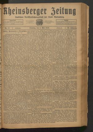 Rheinsberger Zeitung vom 04.05.1926