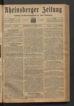 Rheinsberger Zeitung vom 09.10.1926
