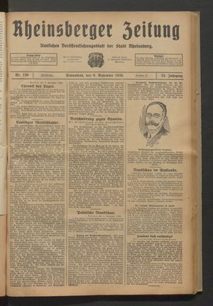Rheinsberger Zeitung vom 06.11.1926