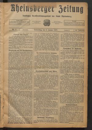 Rheinsberger Zeitung vom 06.01.1927