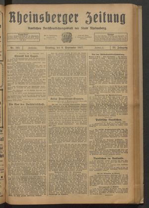 Rheinsberger Zeitung vom 06.09.1927