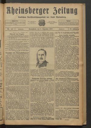 Rheinsberger Zeitung vom 03.12.1927