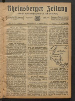 Rheinsberger Zeitung vom 07.01.1928
