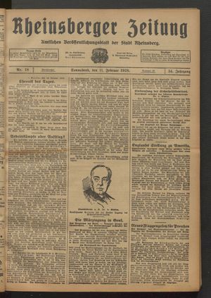 Rheinsberger Zeitung on Feb 11, 1928