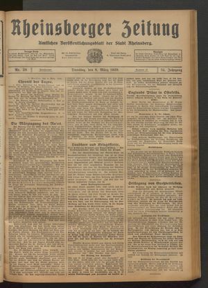 Rheinsberger Zeitung vom 06.03.1928