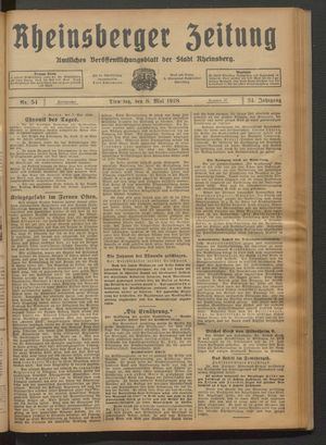 Rheinsberger Zeitung vom 08.05.1928