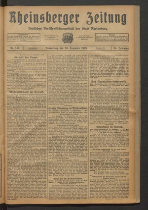 Rheinsberger Zeitung vom 20.12.1928