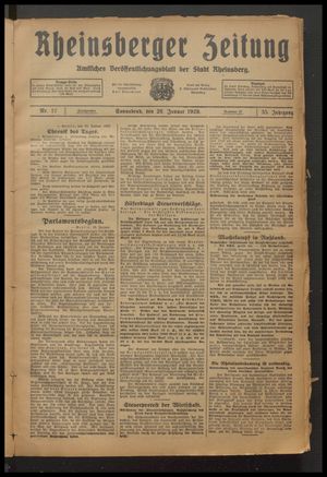 Rheinsberger Zeitung vom 26.01.1929