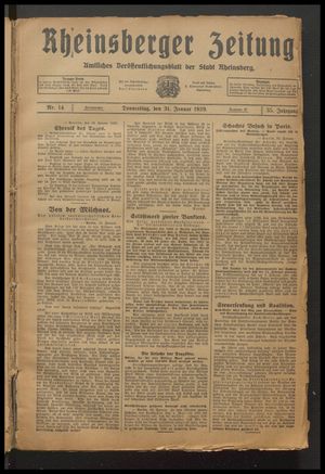 Rheinsberger Zeitung vom 31.01.1929