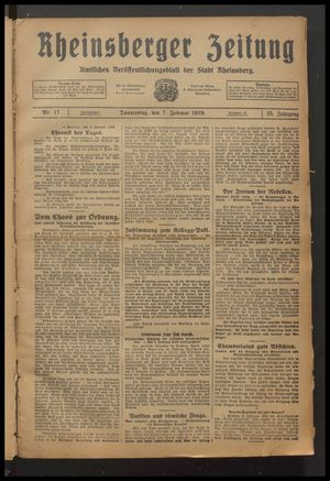Rheinsberger Zeitung vom 07.02.1929