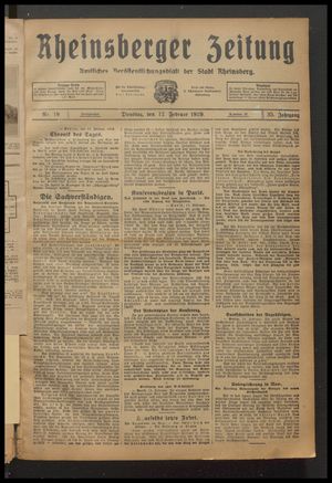 Rheinsberger Zeitung vom 12.02.1929