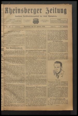 Rheinsberger Zeitung vom 23.02.1929