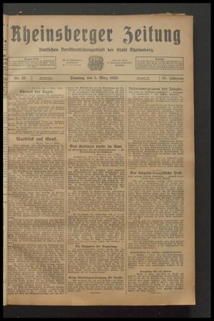 Rheinsberger Zeitung vom 05.03.1929