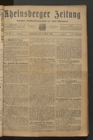 Rheinsberger Zeitung vom 04.04.1929