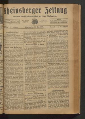 Rheinsberger Zeitung on Jul 30, 1929