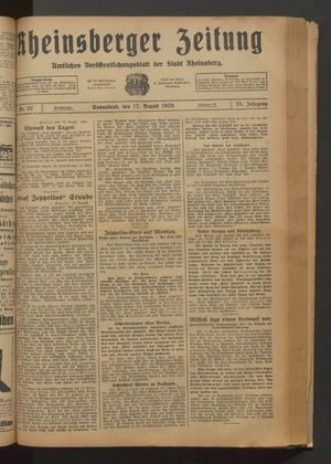 Rheinsberger Zeitung vom 17.08.1929