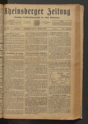 Rheinsberger Zeitung vom 31.08.1929