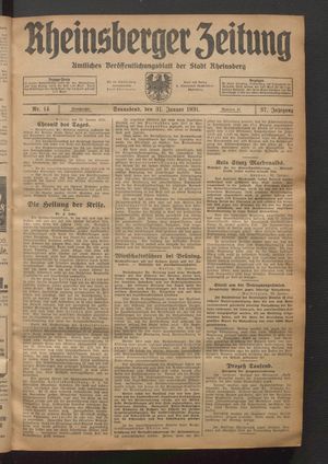 Rheinsberger Zeitung on Jan 31, 1931