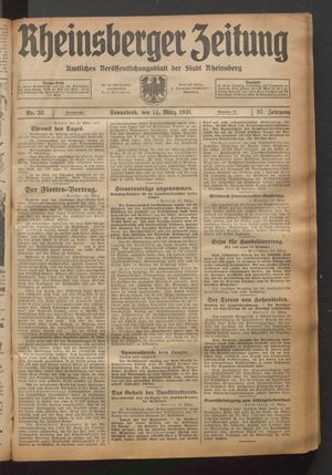 Rheinsberger Zeitung on Mar 14, 1931