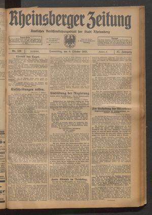 Rheinsberger Zeitung vom 08.10.1931