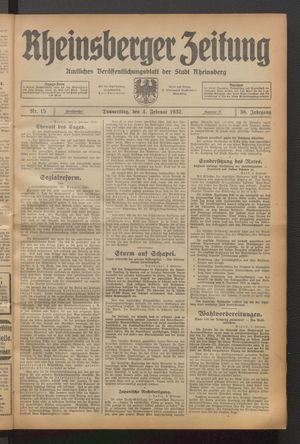 Rheinsberger Zeitung on Feb 4, 1932