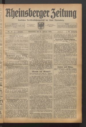 Rheinsberger Zeitung vom 13.02.1932