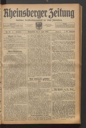 Rheinsberger Zeitung vom 04.06.1932
