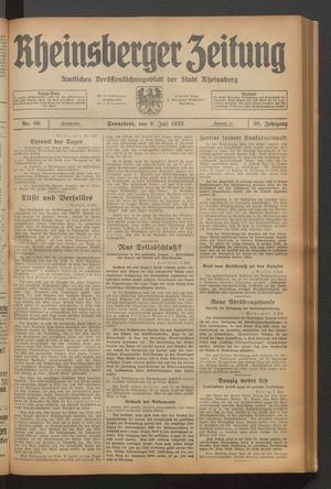 Rheinsberger Zeitung vom 09.07.1932