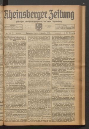 Rheinsberger Zeitung vom 08.09.1932