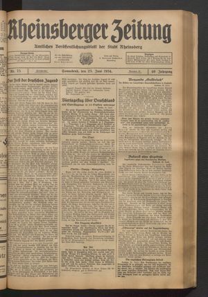 Rheinsberger Zeitung vom 23.06.1934