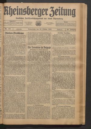 Rheinsberger Zeitung vom 20.10.1934