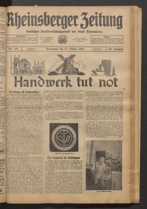 Rheinsberger Zeitung vom 27.10.1934