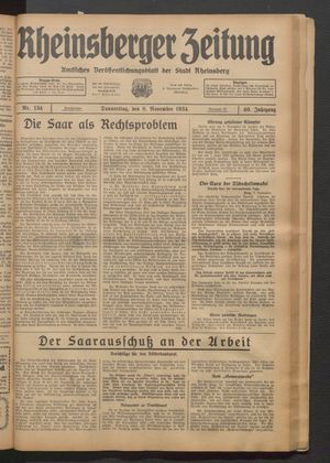 Rheinsberger Zeitung vom 08.11.1934