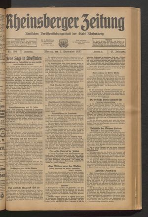 Rheinsberger Zeitung vom 02.09.1935