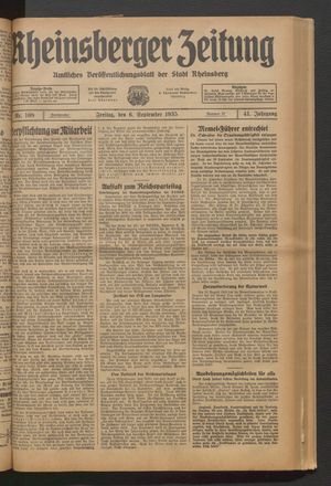 Rheinsberger Zeitung on Sep 6, 1935
