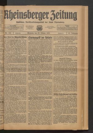 Rheinsberger Zeitung vom 23.10.1935