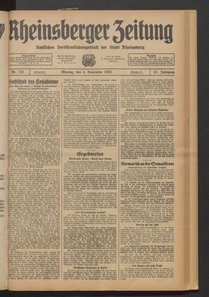 Rheinsberger Zeitung vom 04.11.1935
